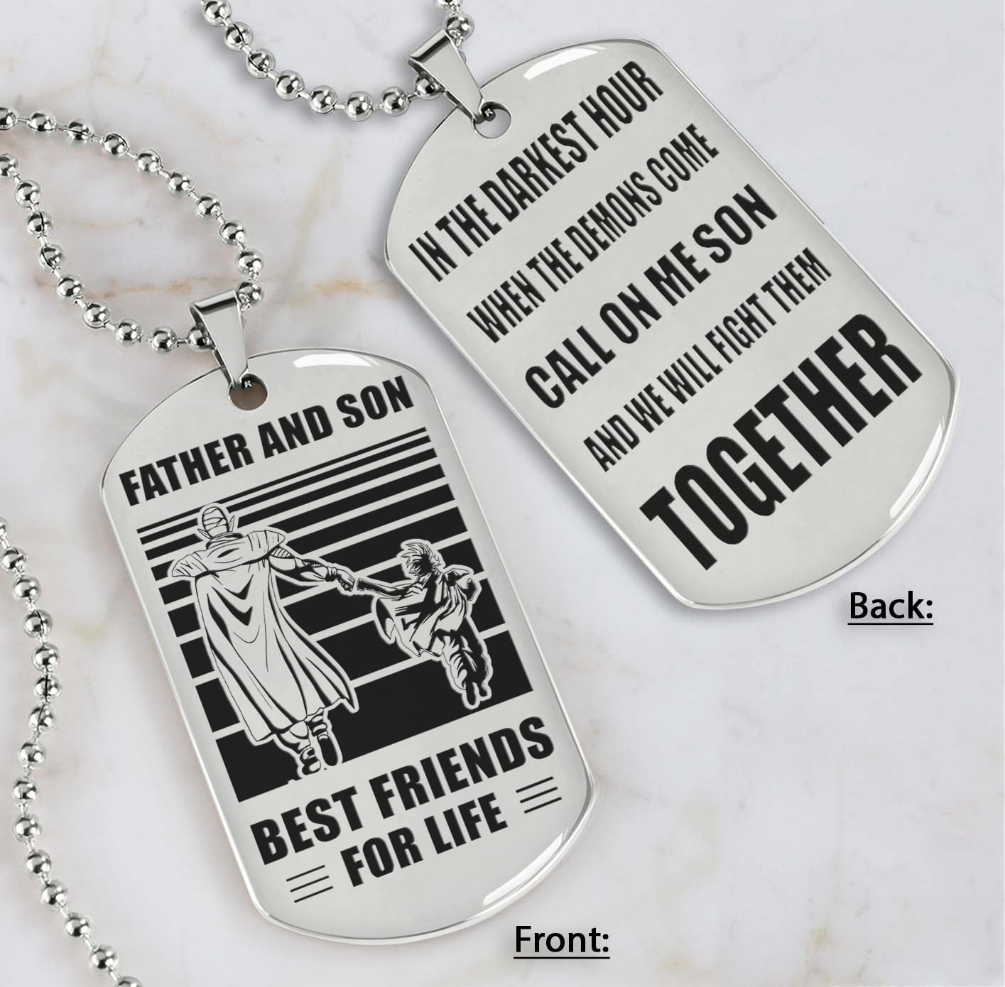 Cowboy Personalized Double Sided Dog Tag Call On Me Son And We Will Fight Them Together Gifts For Your Son From Dad