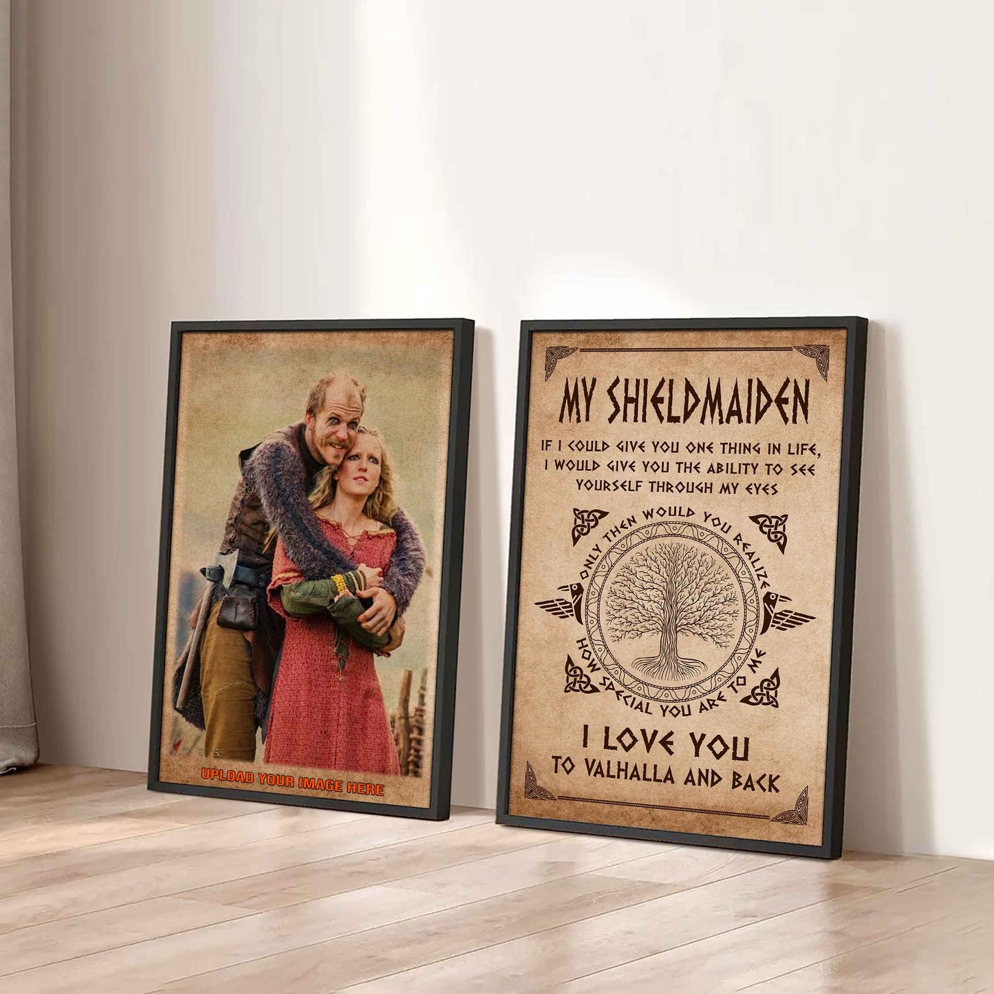 VK To My Shieldmaiden I Love You From Your VK Man Canvas 2 Piece Gift For Your Darling
