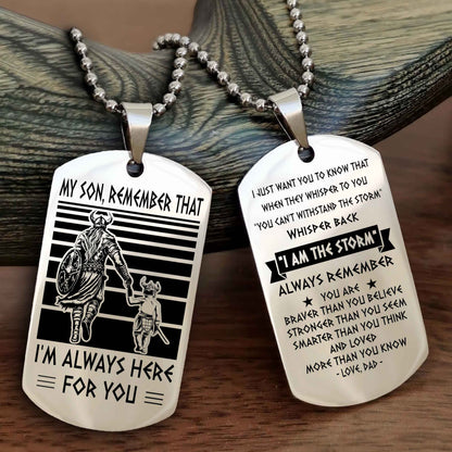 New Viking Double Side Dog Tag My Son Remember That From Dad To Son With Message On The Back Gift For Your Son