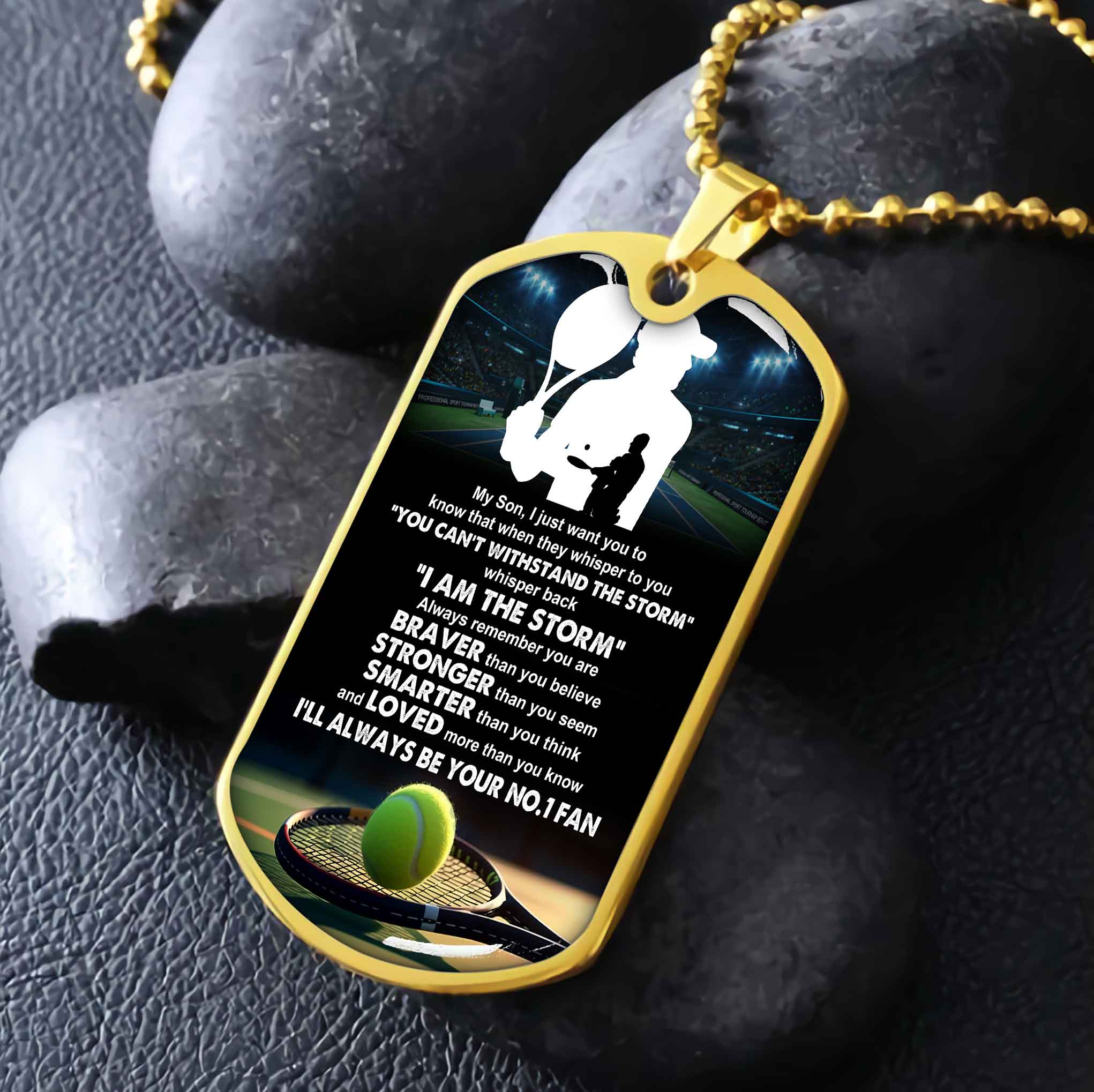 Sport Military Chain 18K Gold Plated Silver Plated To My Son From Dad Motivation Message I Will Always Be Your No 1 Fan