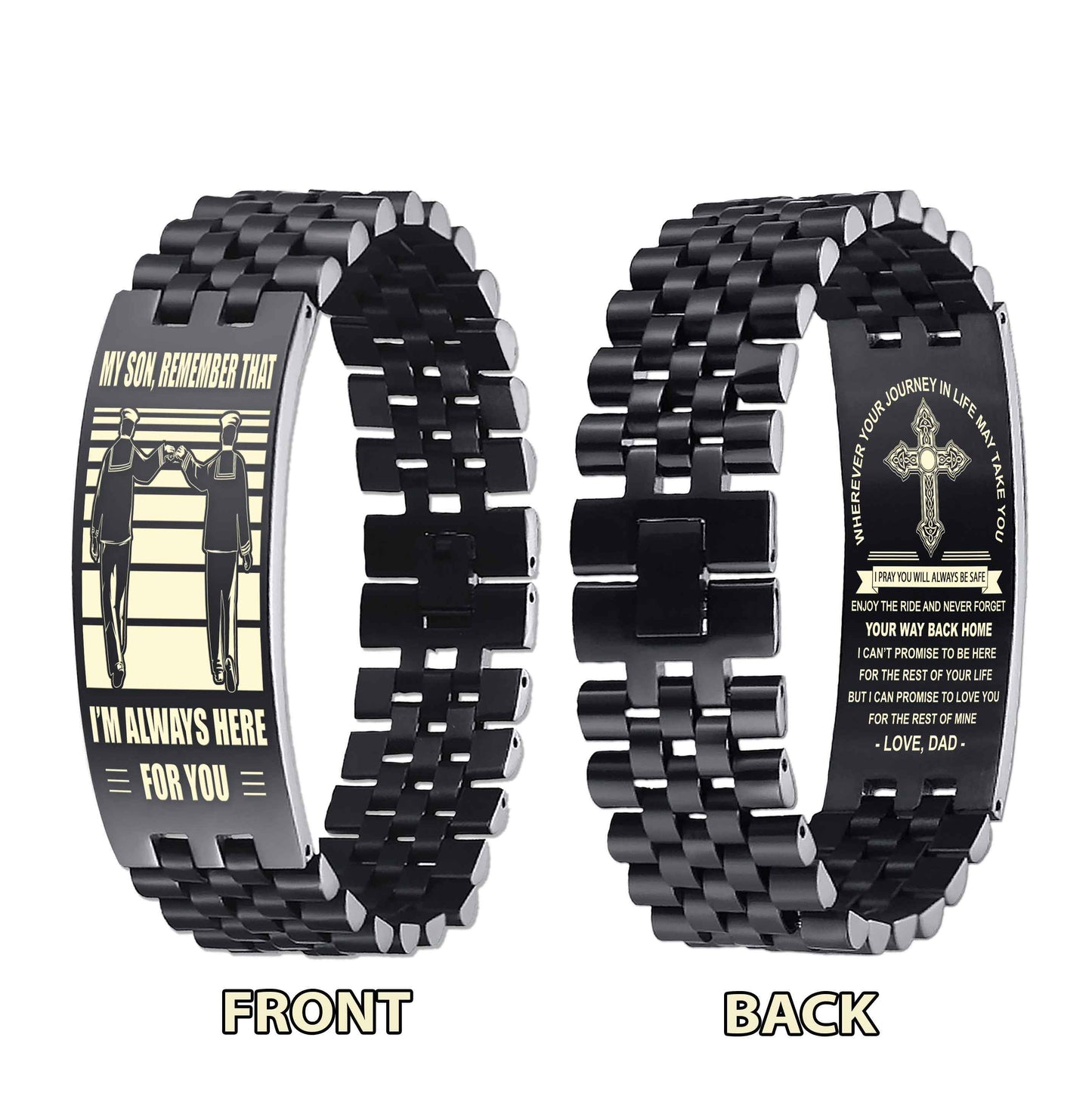 New Version Double Sided Bracelet Gift From Dad For Son - Never Forget Your Way Back Home
