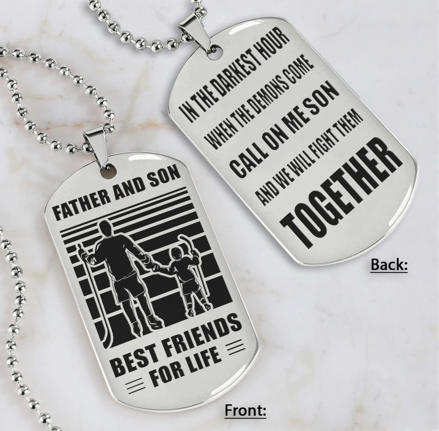 Cowboy Personalized Double Sided Dog Tag Call On Me Son And We Will Fight Them Together Gifts For Your Son From Dad