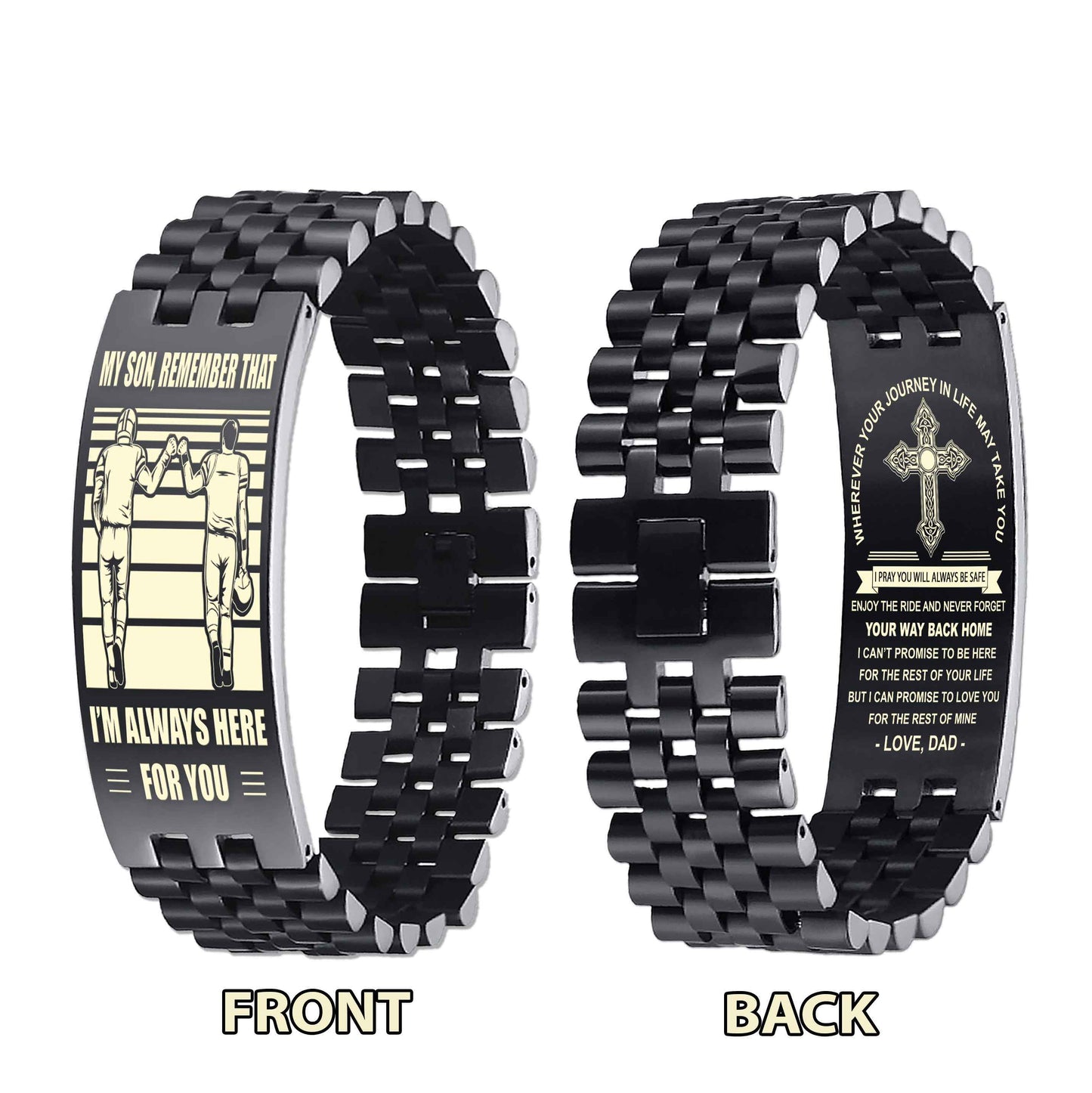 New Version Double Sided Bracelet Gift From Dad For Son - Never Forget Your Way Back Home
