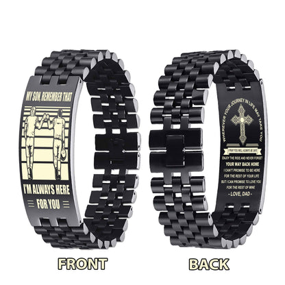 New Version Double Sided Bracelet Gift From Dad For Son - Never Forget Your Way Back Home
