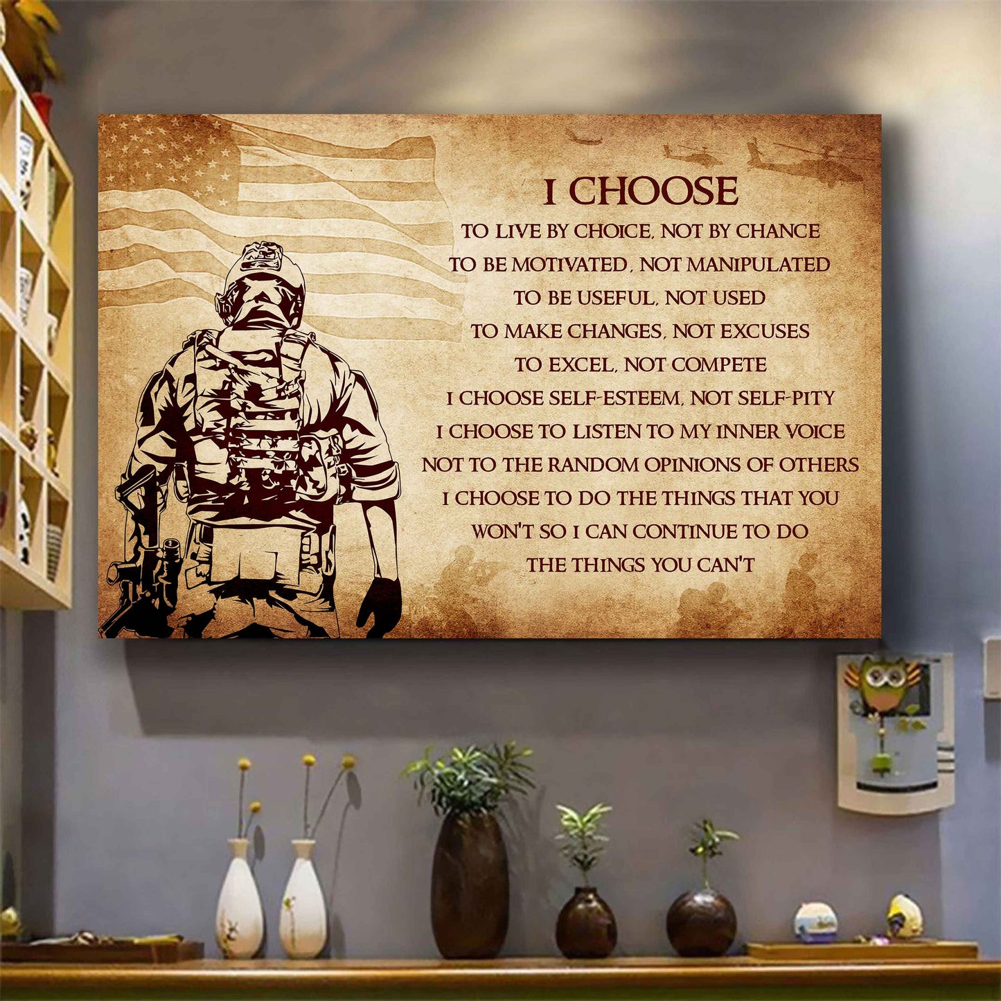 DRB Poster Canvas I Choose To Live By Choice Best Gift With Motivation Quotes