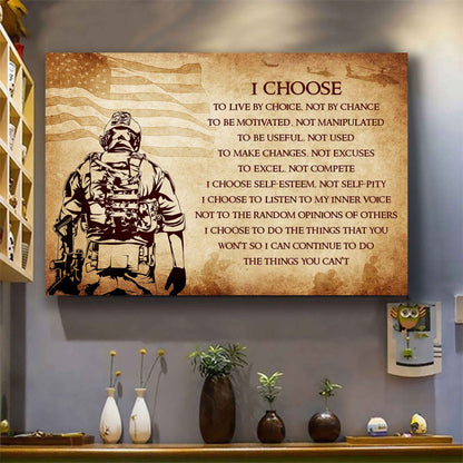 DRB Poster Canvas I Choose To Live By Choice Best Gift With Motivation Quotes