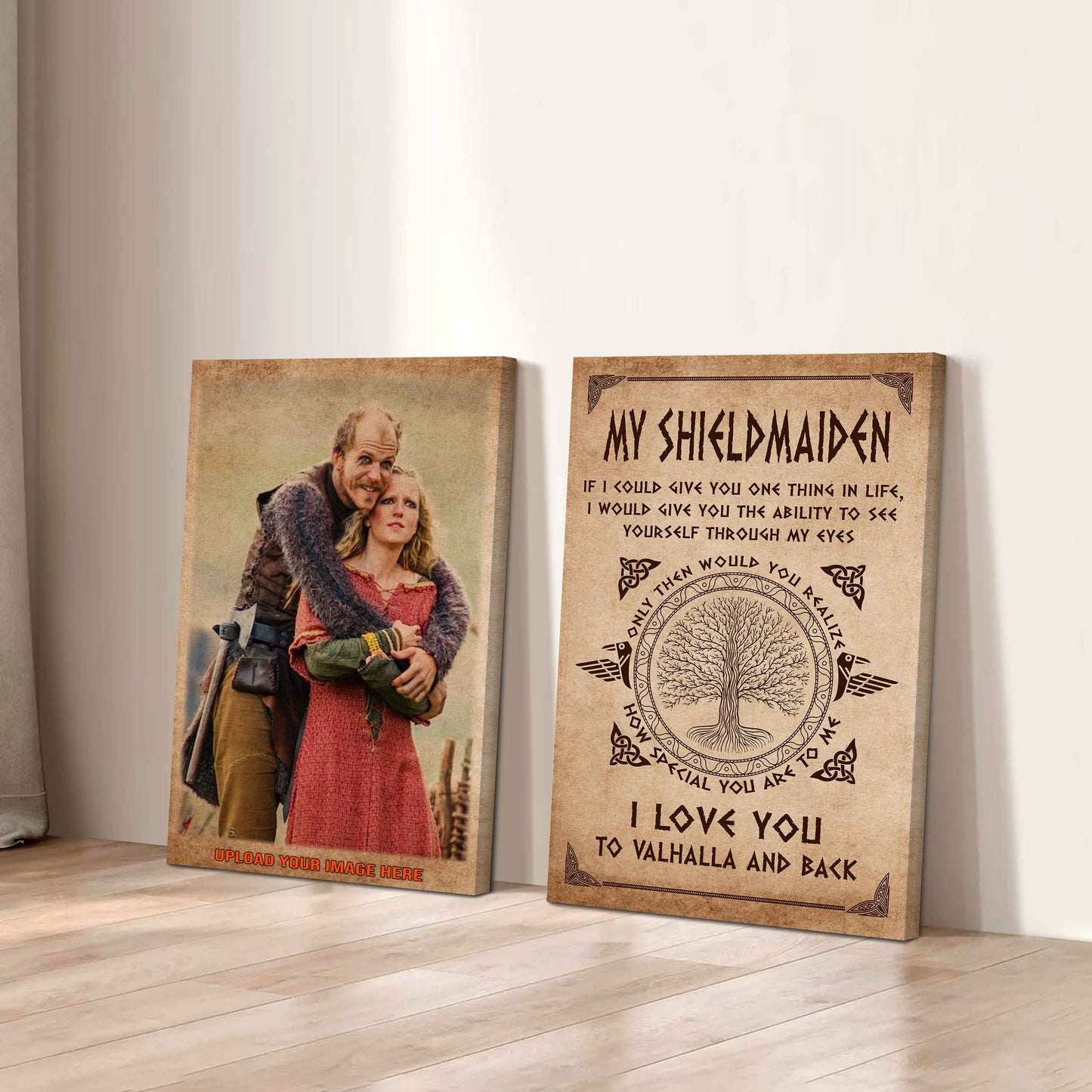 VK To My Shieldmaiden I Love You From Your VK Man Canvas 2 Piece Gift For Your Darling