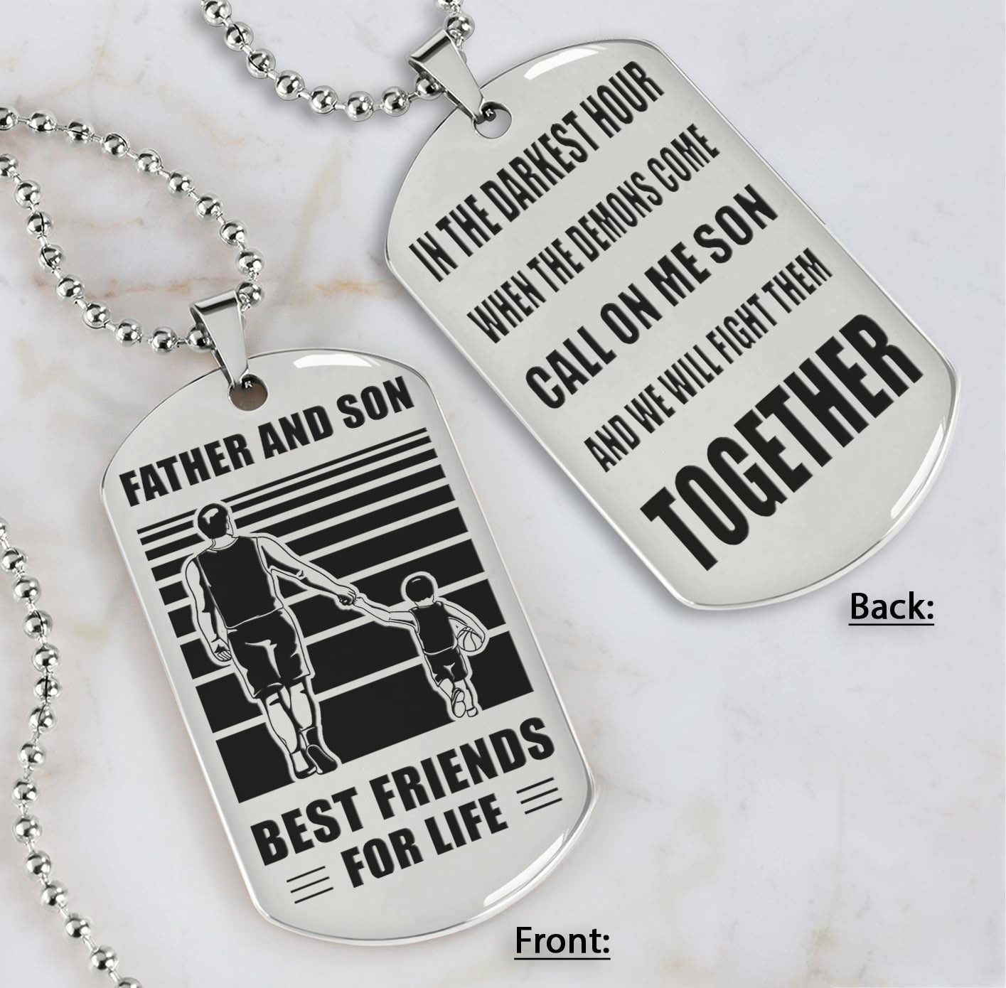 Cowboy Personalized Double Sided Dog Tag Call On Me Son And We Will Fight Them Together Gifts For Your Son From Dad