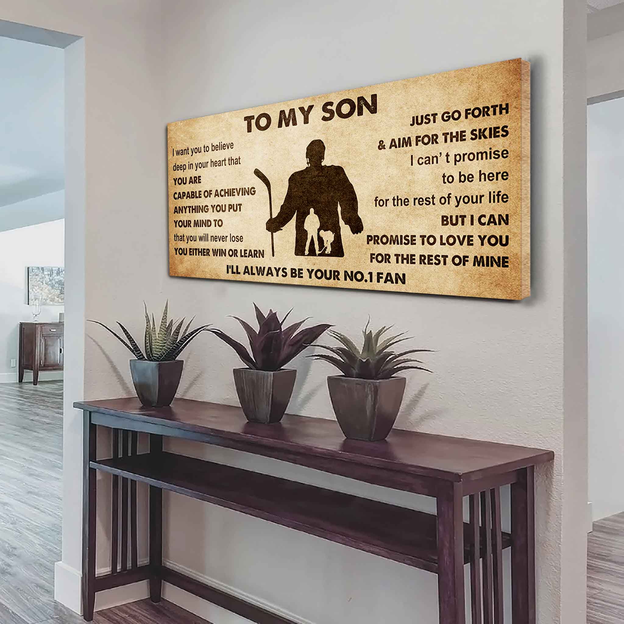 Personalized Sport Poster Canvas I'll Be Your No 1 Fan Dad To Son - You Will Never Lose You Either Win Or Learn