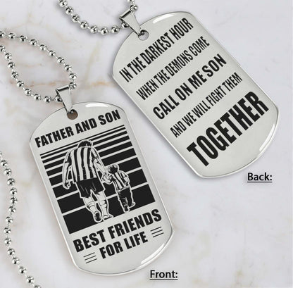 Cowboy Personalized Double Sided Dog Tag Call On Me Son And We Will Fight Them Together Gifts For Your Son From Dad