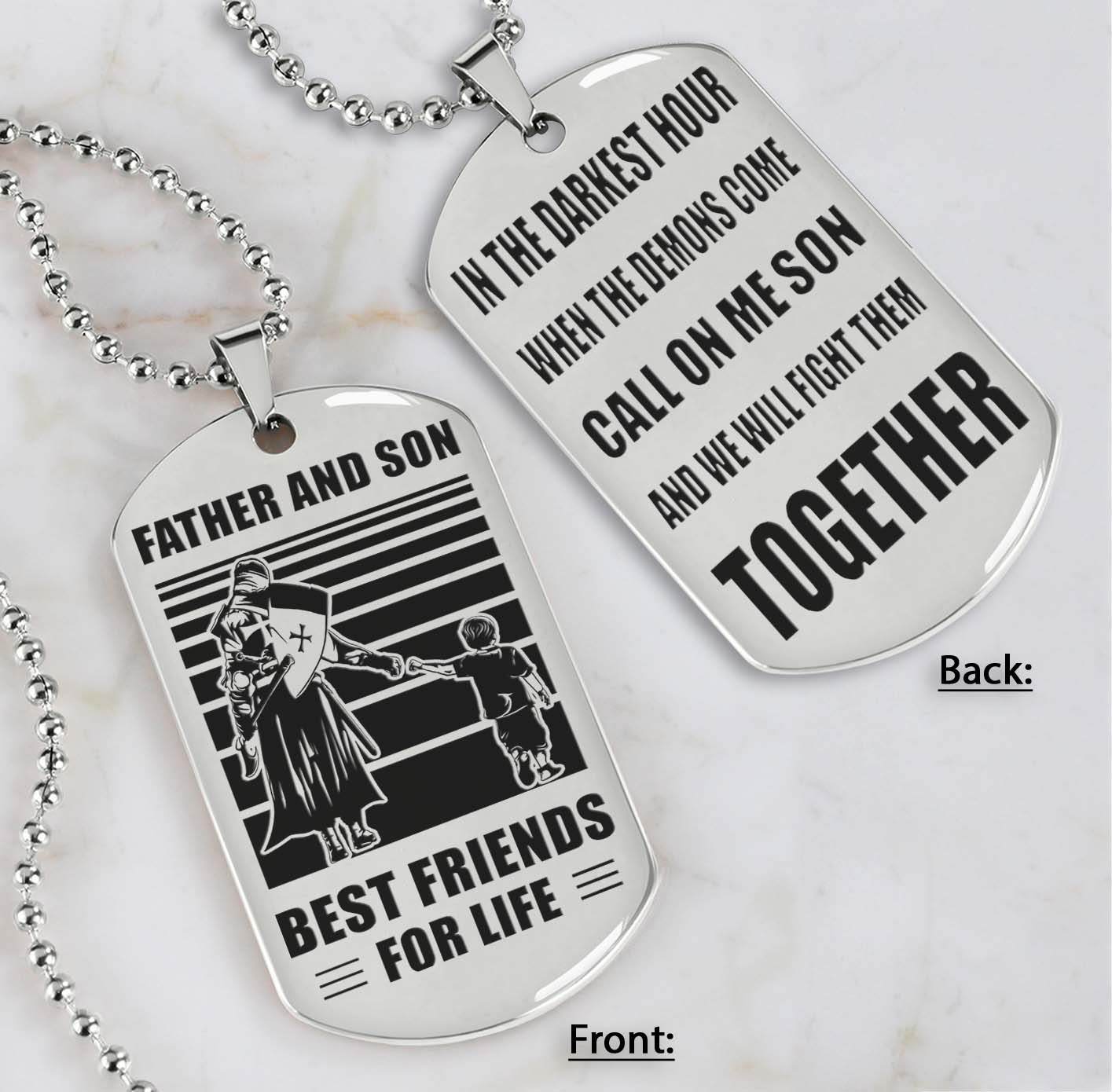 Cowboy Personalized Double Sided Dog Tag Call On Me Son And We Will Fight Them Together Gifts For Your Son From Dad