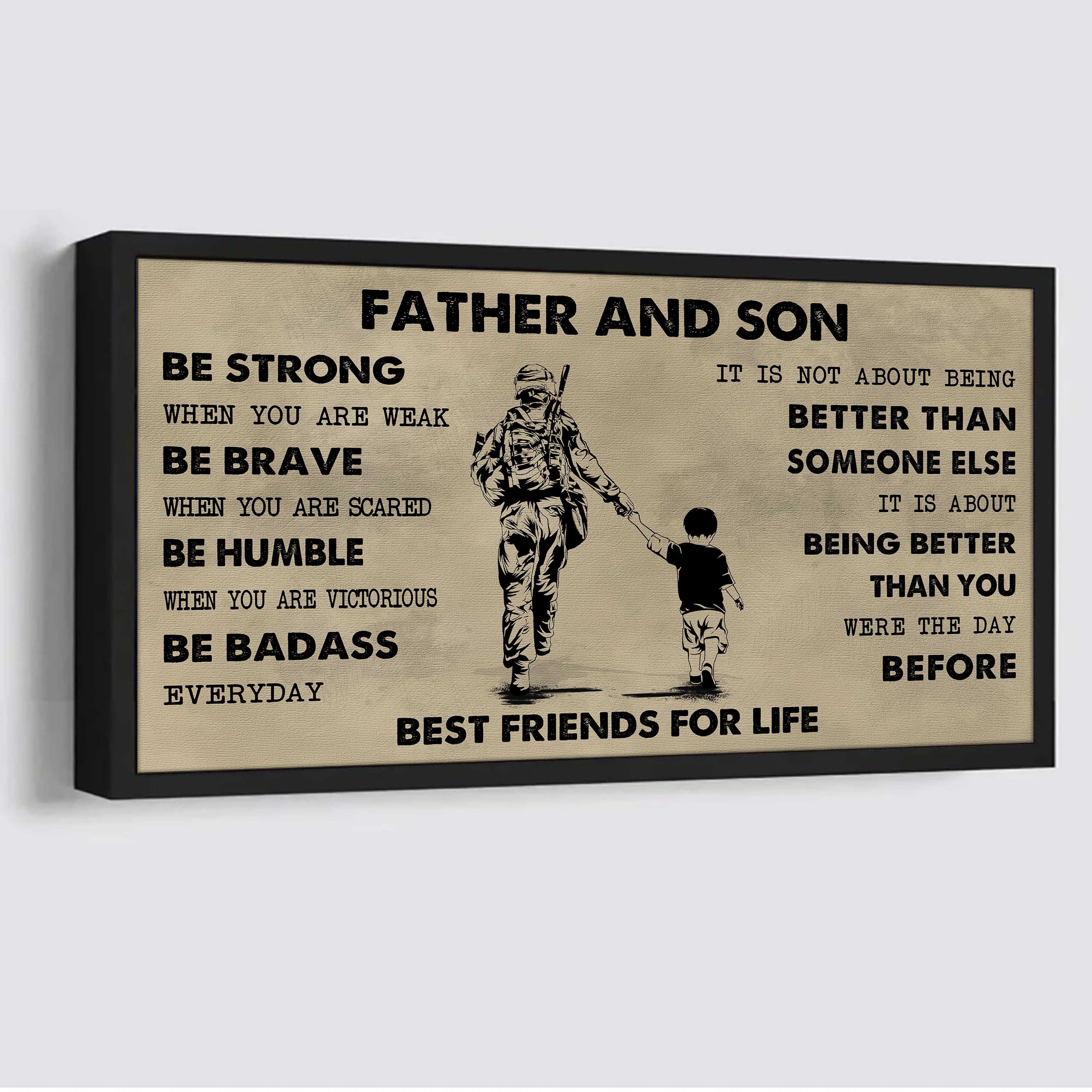 Vikings Father And Daughter Best Friends For Life - Be Strong When You Are Weak Poster Canvas Gift For Daughter From Father-Photo Upload