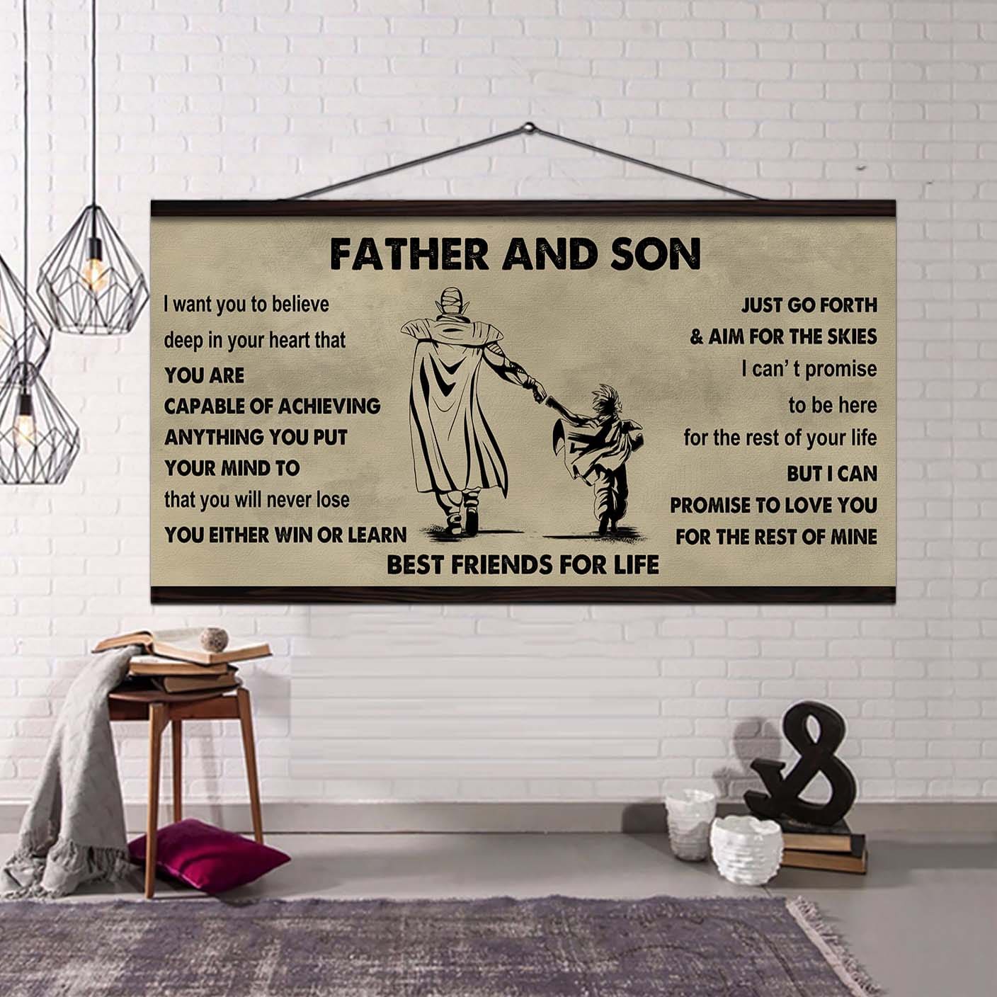 Biker Father And Son Best Friends For Life - Ver 2 You Will Never Lose Poster Canvas Gift For Son From Father