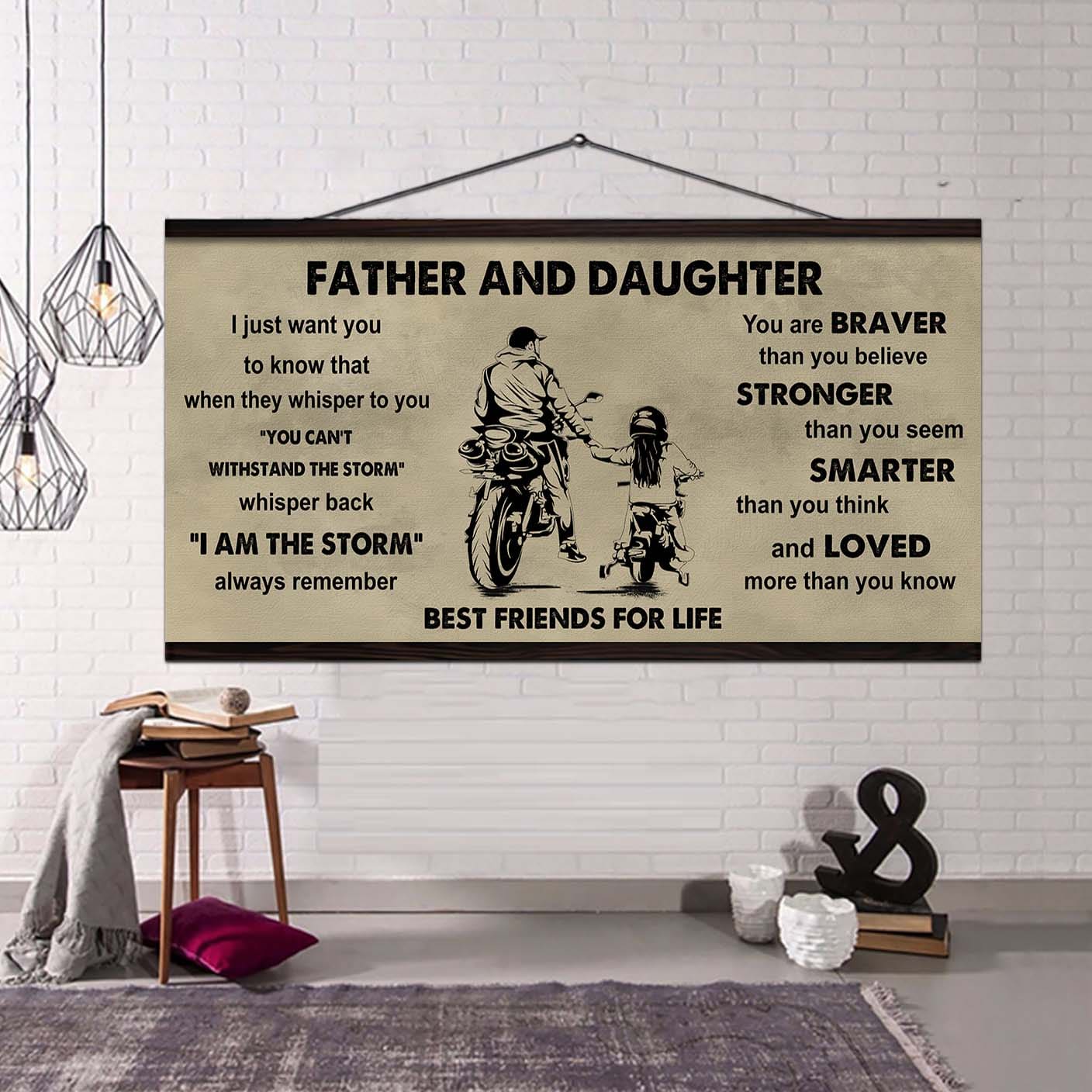 Samurai Father And Daughter Best Friends For Life - I Am The Storm Poster Canvas Gift For Daughter From Father