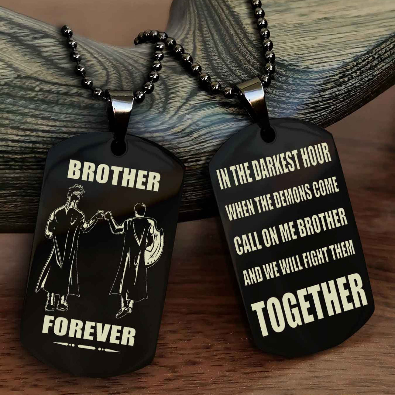 Knight Templar Personalized Double Sided Dog Tag For My Brother - Call On Me Brother And We Will Fight Them Together Gift For Your Friend