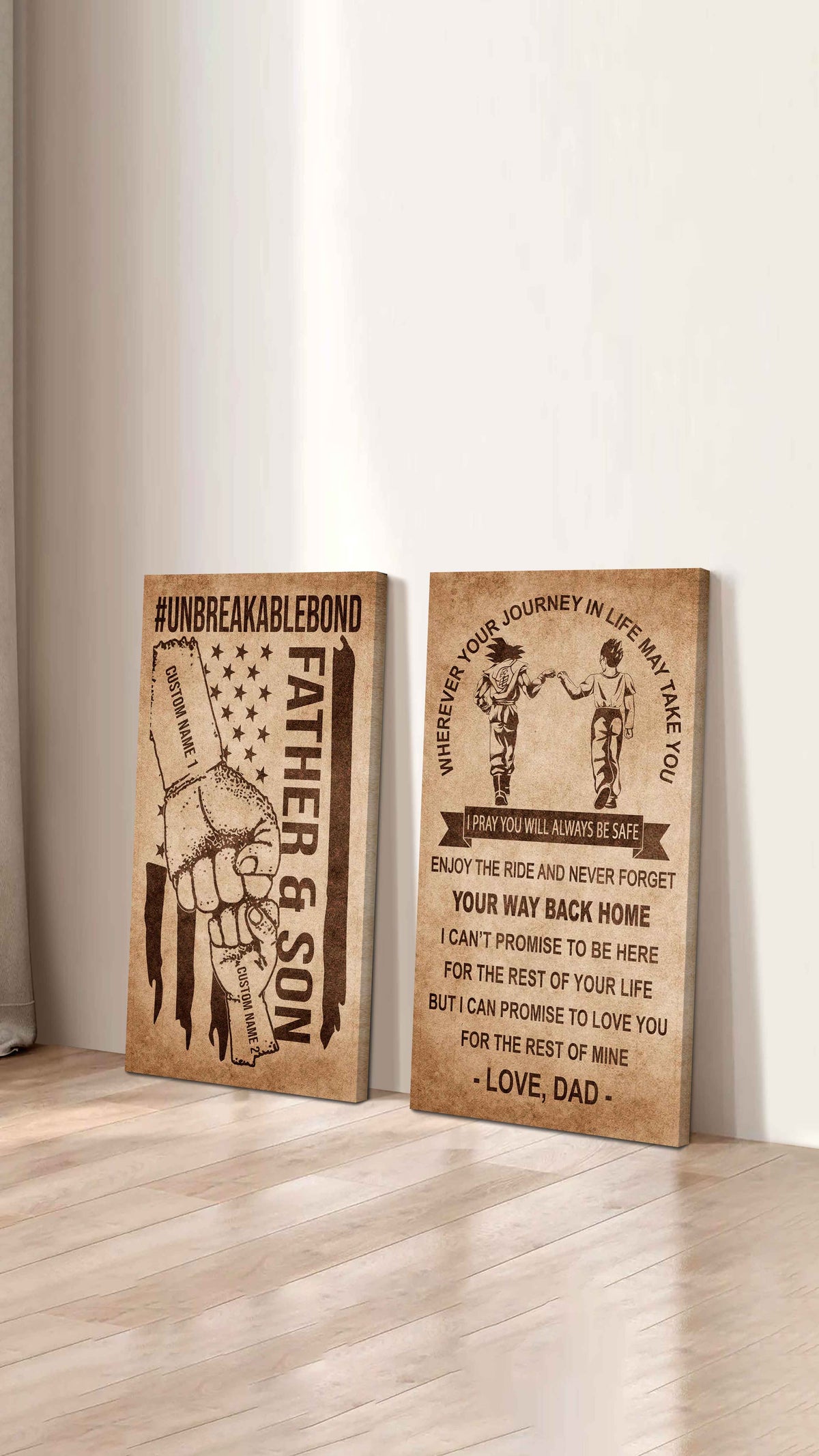 Father And Son Canvas Set To My Son Enjoy The Ride Never Forget Your Way Back Home