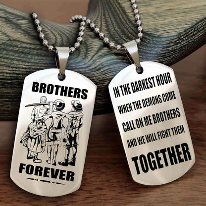 Knight Templar Personalized Double Sided Dog Tag For My Brother - Call On Me Brother And We Will Fight Them Together Gift For Your Friend