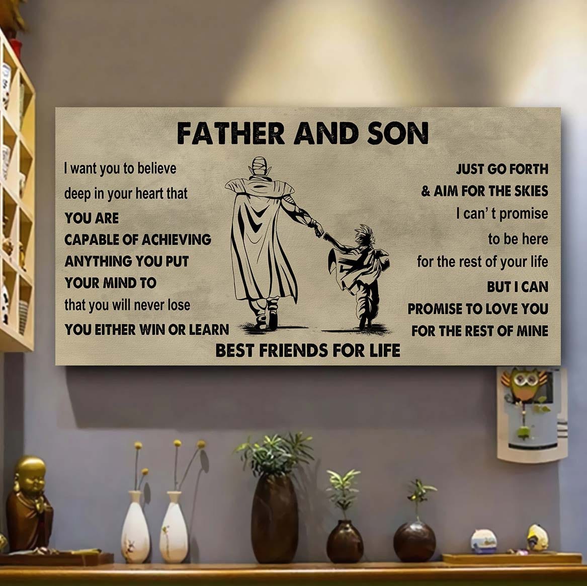 Biker Father And Son Best Friends For Life - Ver 2 You Will Never Lose Poster Canvas Gift For Son From Father