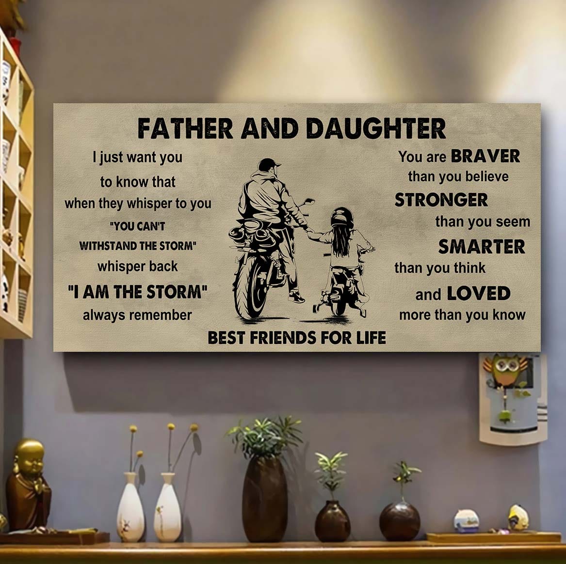 Samurai Father And Daughter Best Friends For Life - I Am The Storm Poster Canvas Gift For Daughter From Father