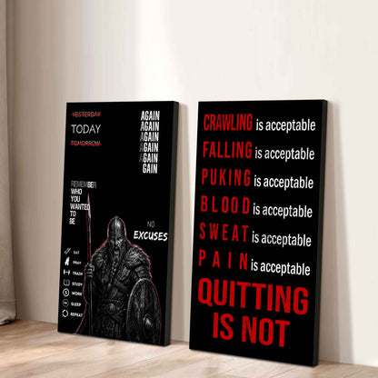 Quiting Is Not Canvas Set Ready To Hang Gift For Your Son Your Friend