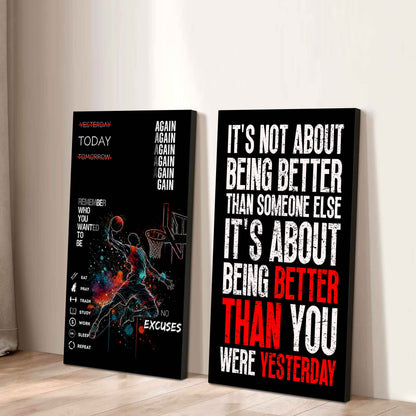 It's About Being Better Than You Were The Day Before Canvas Set Ready To Hang Gift For Your Son Your Friend