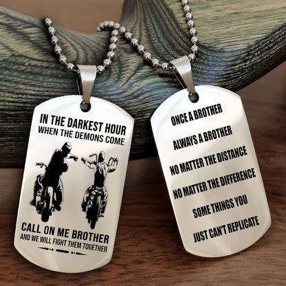 Soldier customizable engraved dog tag double sided gift from brother Once A Brother Always A Brother
