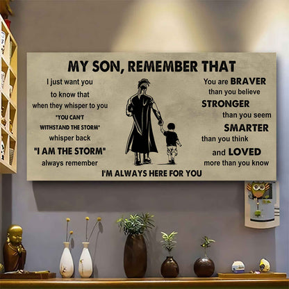 Personalized DRB Poster Canvas - My Son Remember That Whisper Back I Am The Storm