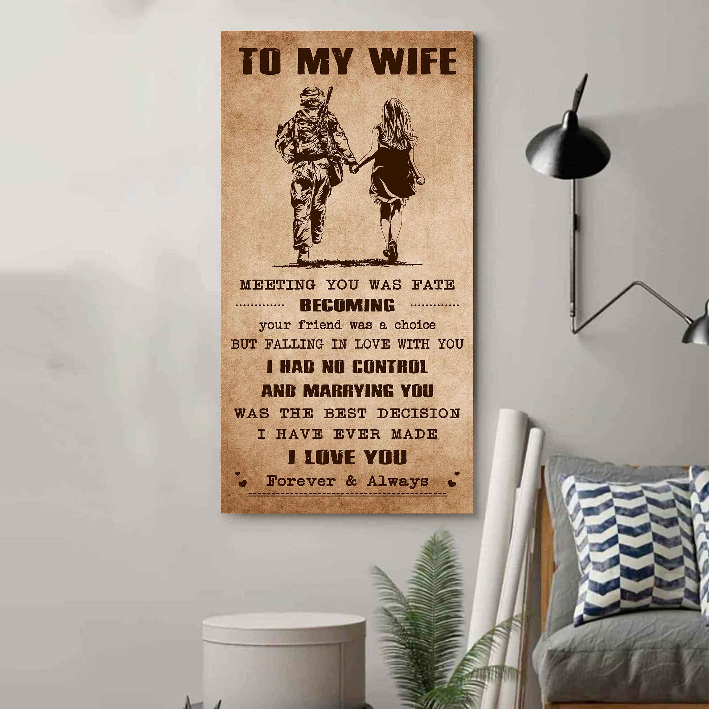 Family Poster Canvas To My Wife Meeting You Was Fate - I Love You Forever And Always Gift For Your Wife