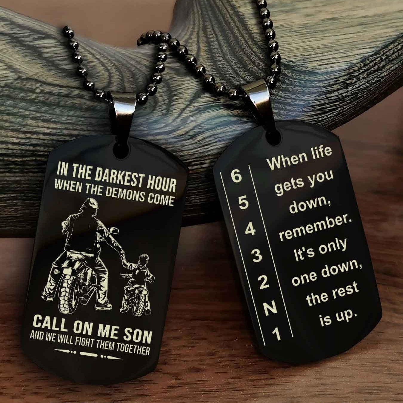 Sportbike Dog tag-When life gets you down, remember. It’s only one down, the rest is up