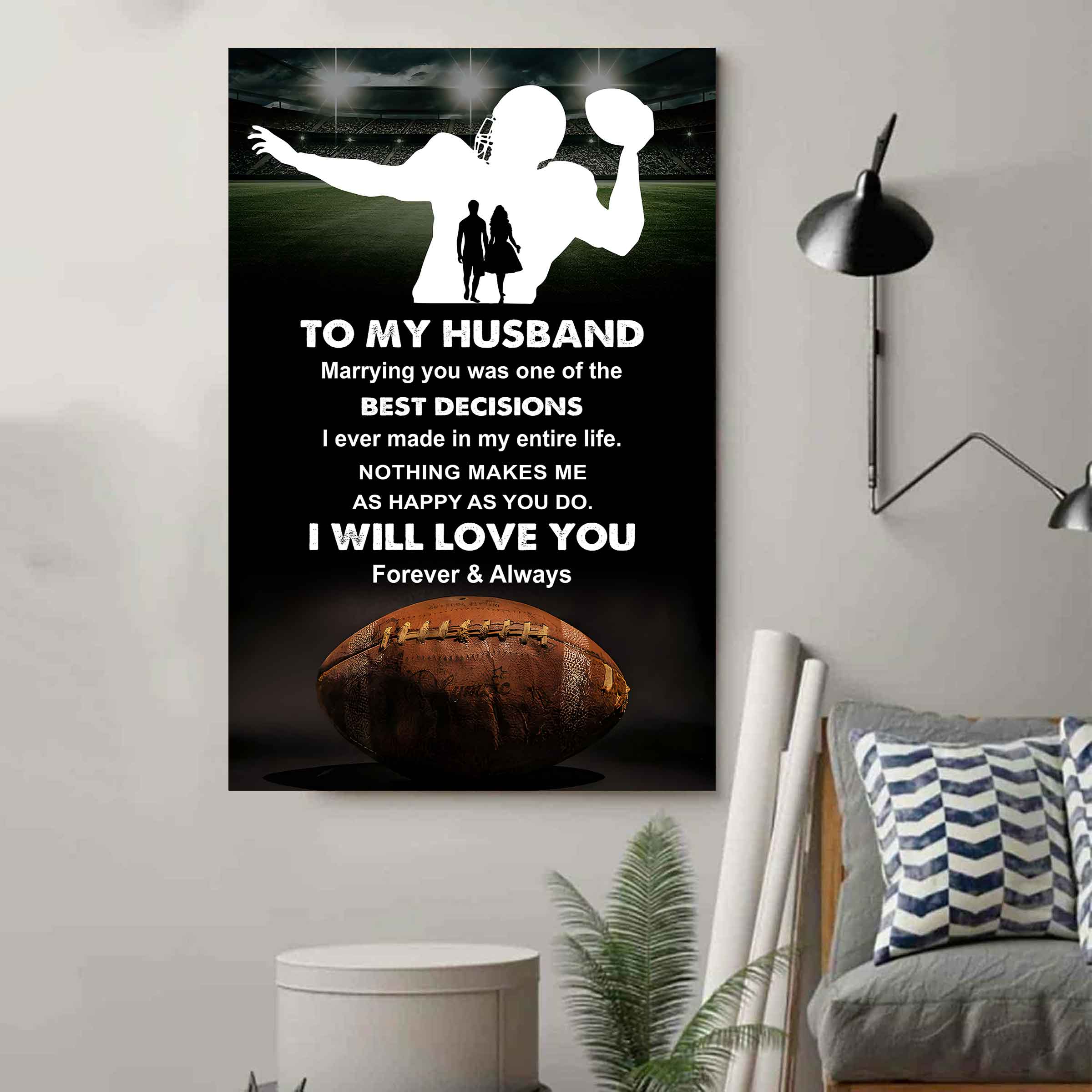 Sport Poster Canvas To My Husband Marrying You Was One Of The Best Decision Gift For Your Husband