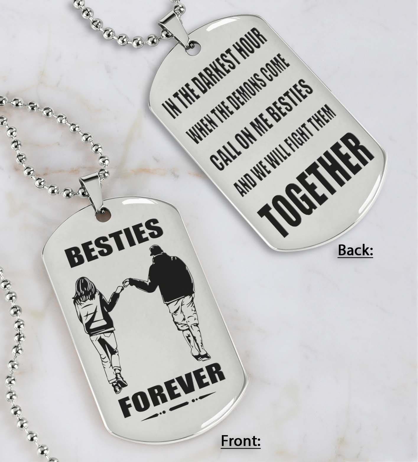 Soldier customizable engraved black dog tag double sided gift from brother, brother forever