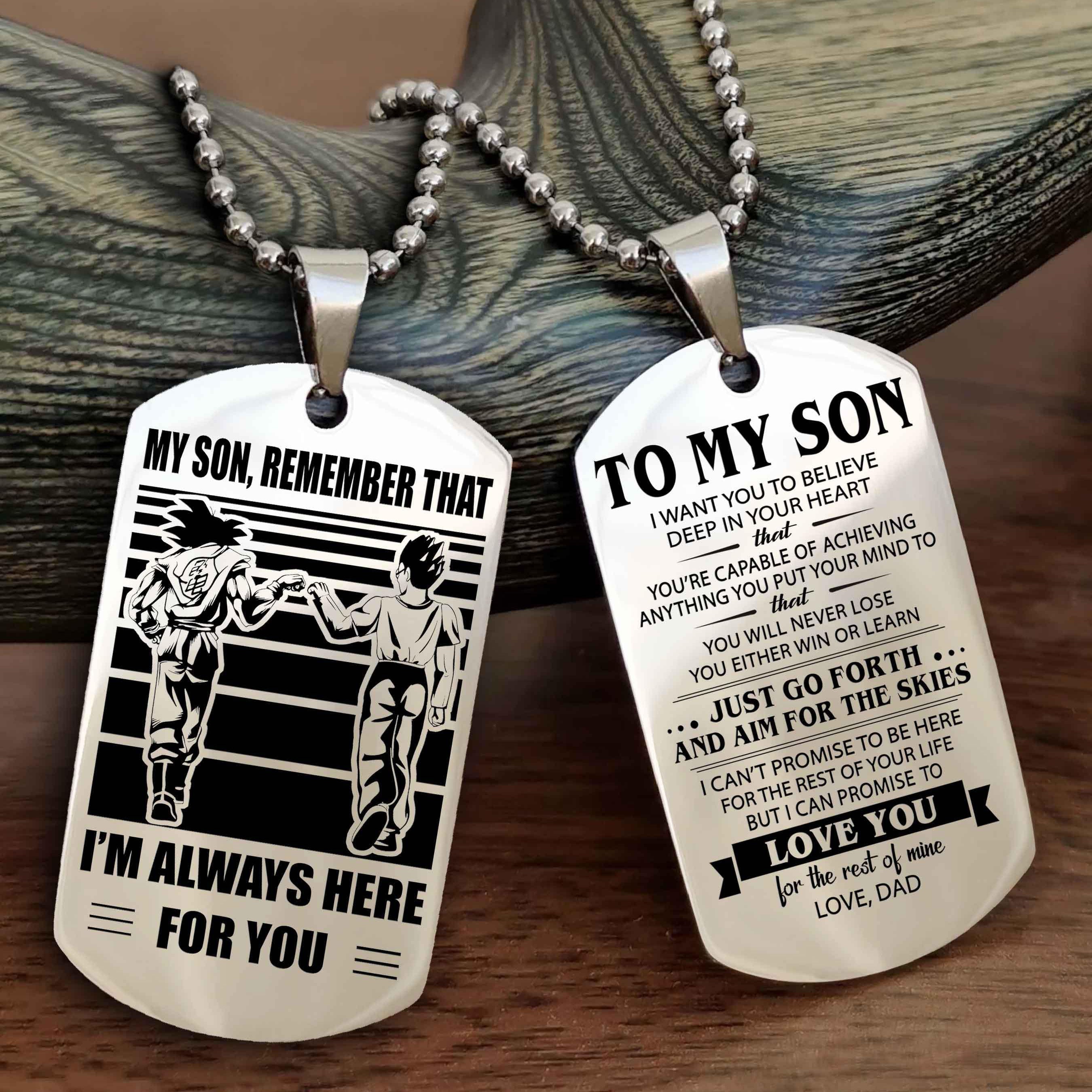 DRB Double Sided Dog Tag My Son Remember That - Gift For Son Just Go Forth And Aim For The Skies