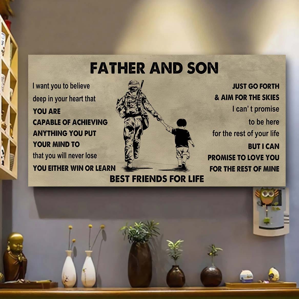 DRB GK Father And Son Best Friends For Life - Ver 2 You Will Never Lose Poster Canvas Gift For Son From Father