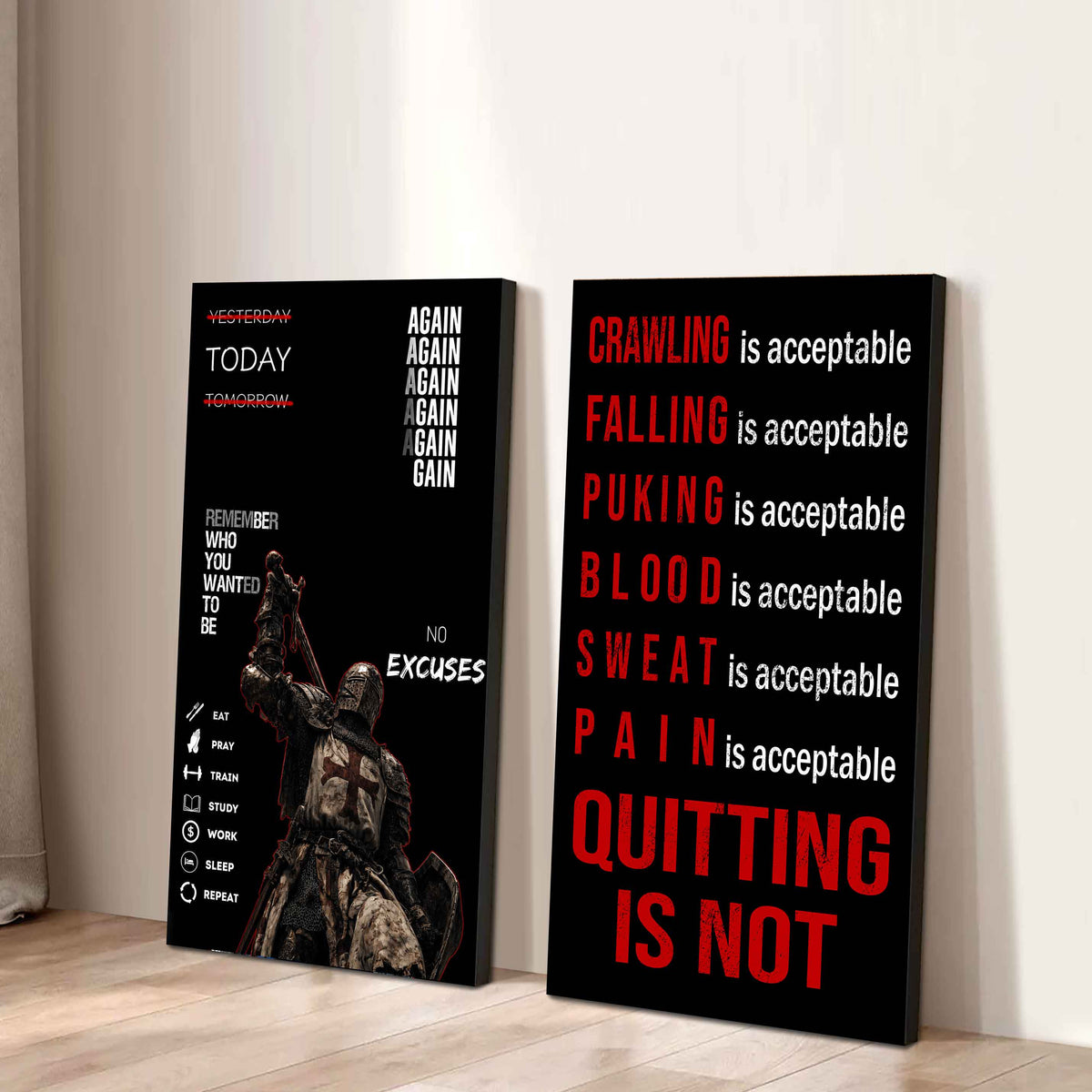 Quiting Is Not Canvas Set Ready To Hang Gift For Your Son Your Friend