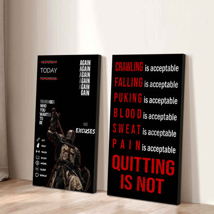 Quiting Is Not Canvas Set Ready To Hang Gift For Your Son Your Friend