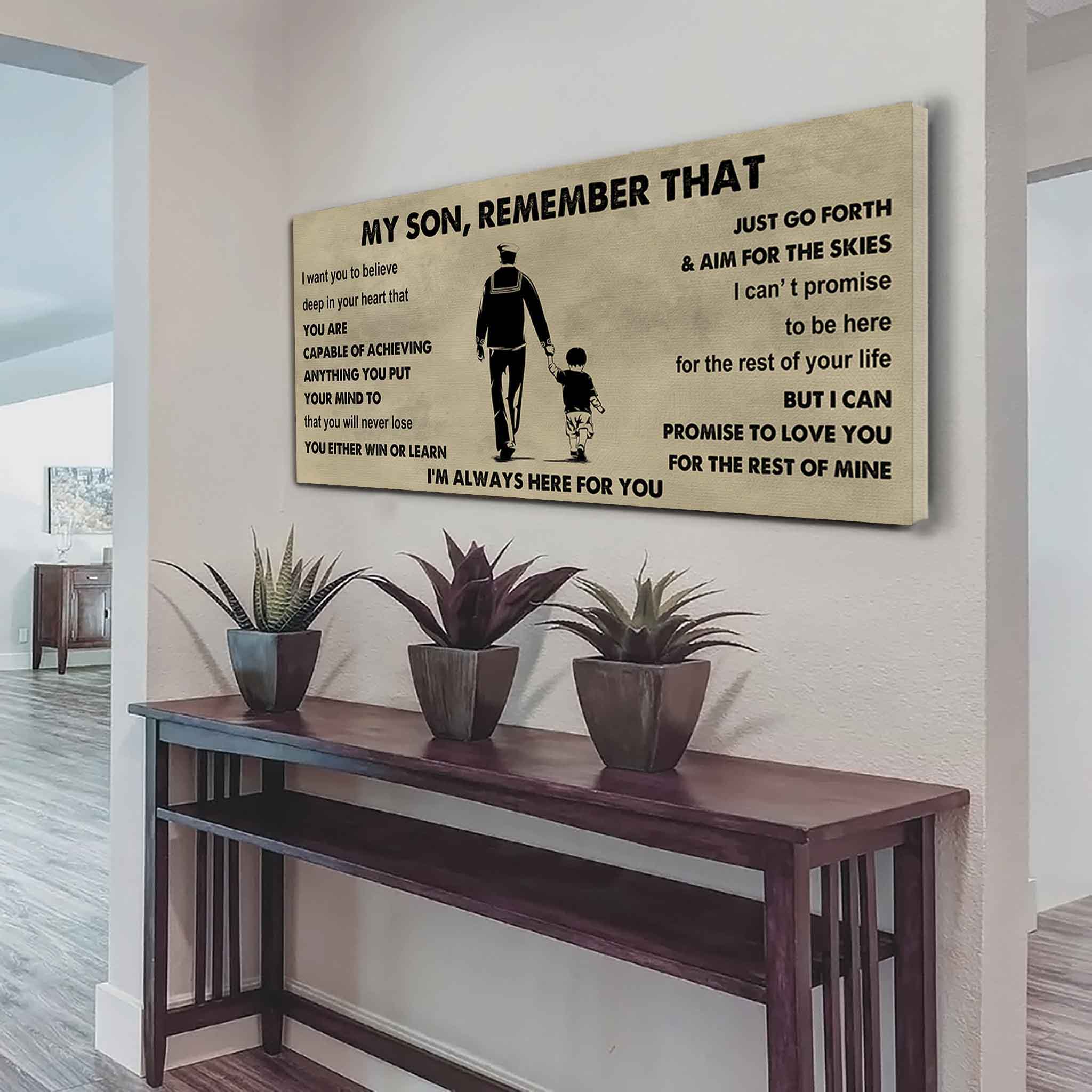 Personalized Sport Poster Canvas -  My Son Remember That You Will Never Lose You Either Win Or Learn