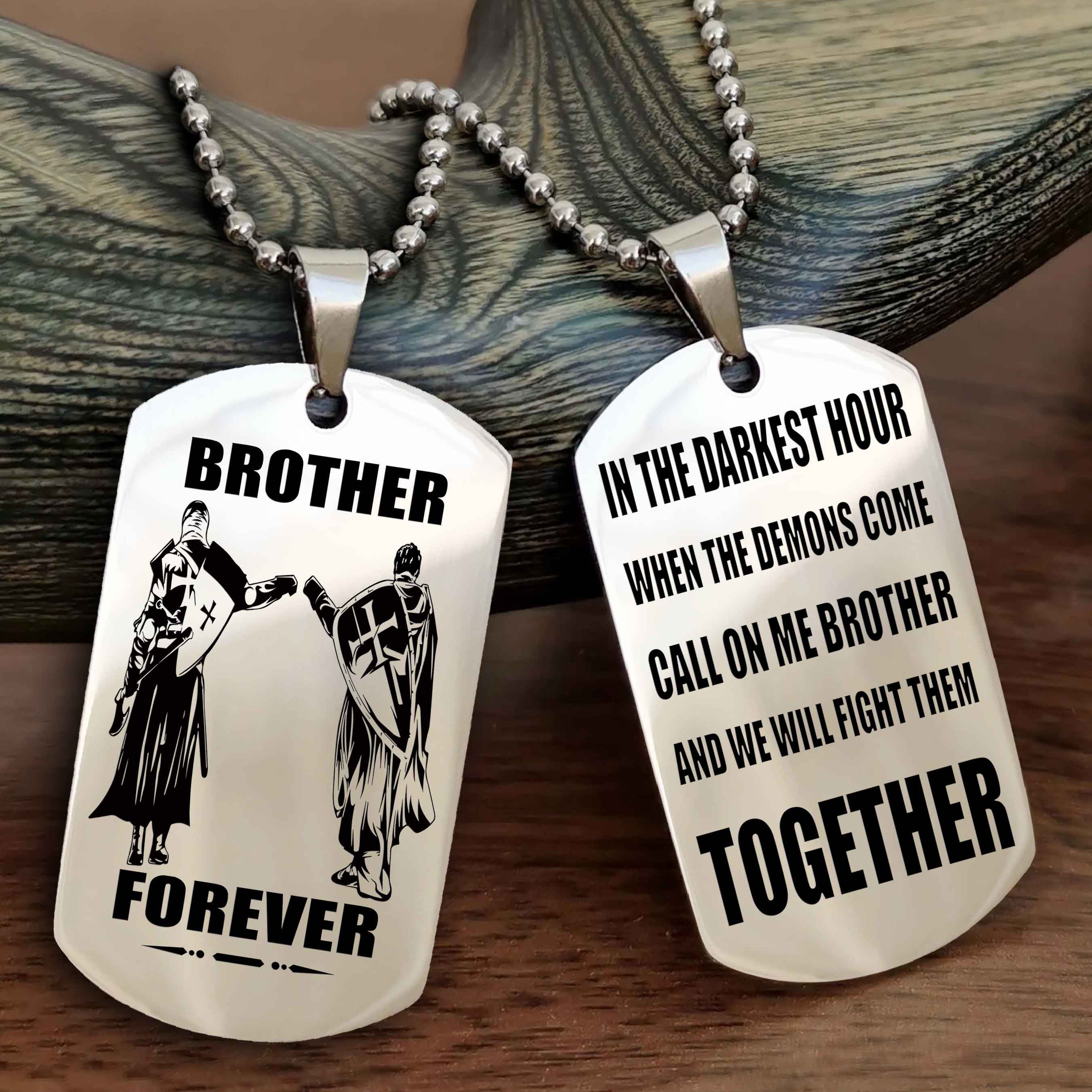 Cowboy Personalized Double Sided Dog Tag For My Brother - Call On Me Brother And We Will Fight Them Together Gift For Your Friend