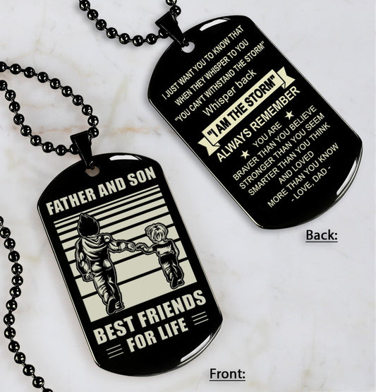 NVL Personalized Double Sided Dog Tag Father And Son Best Friends For Life - Message on the back side