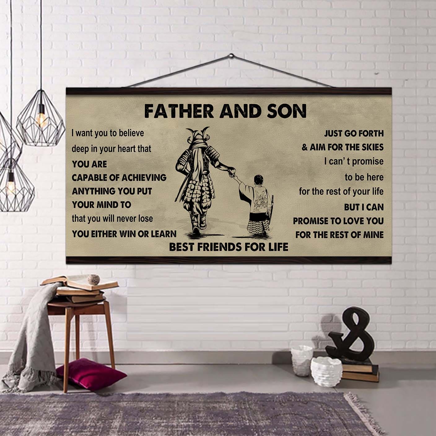 DRB GH Father And Son Best Friends For Life - Ver 2 You Will Never Lose Poster Canvas Gift For Son From Father