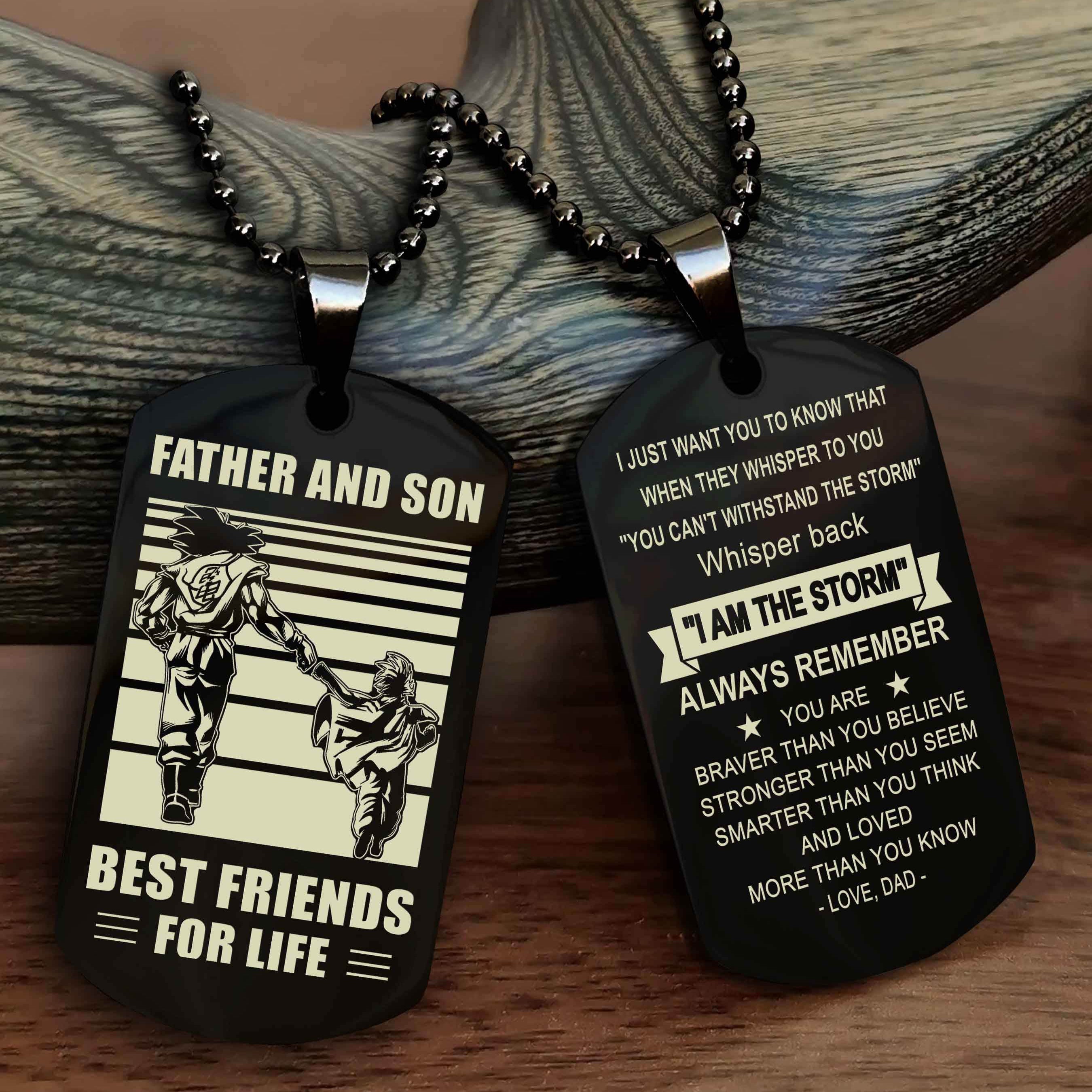 Cowboy Personalized Double Sided Dog Tag To My Son I Love You - Whisper Back I'm The Storm