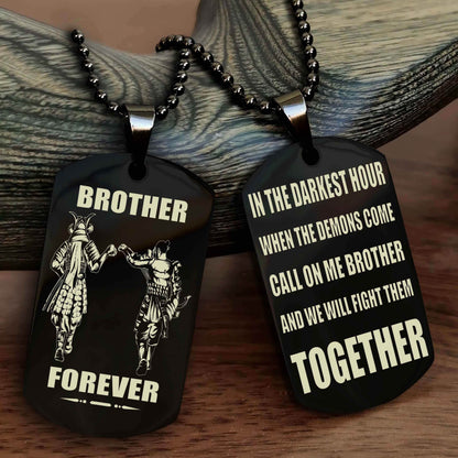Soldier-Air force Personalized Double Sided Dog Tag For My Brother - Call On Me Brother And We Will Fight Them Together Gift For Your Friend
