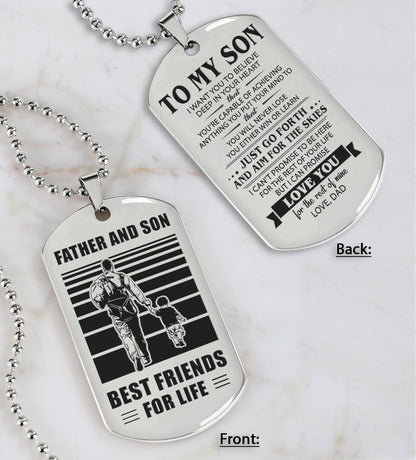 HM12 - Customizabled Double Sided Dog Tag Father And Son Best Friends For Life