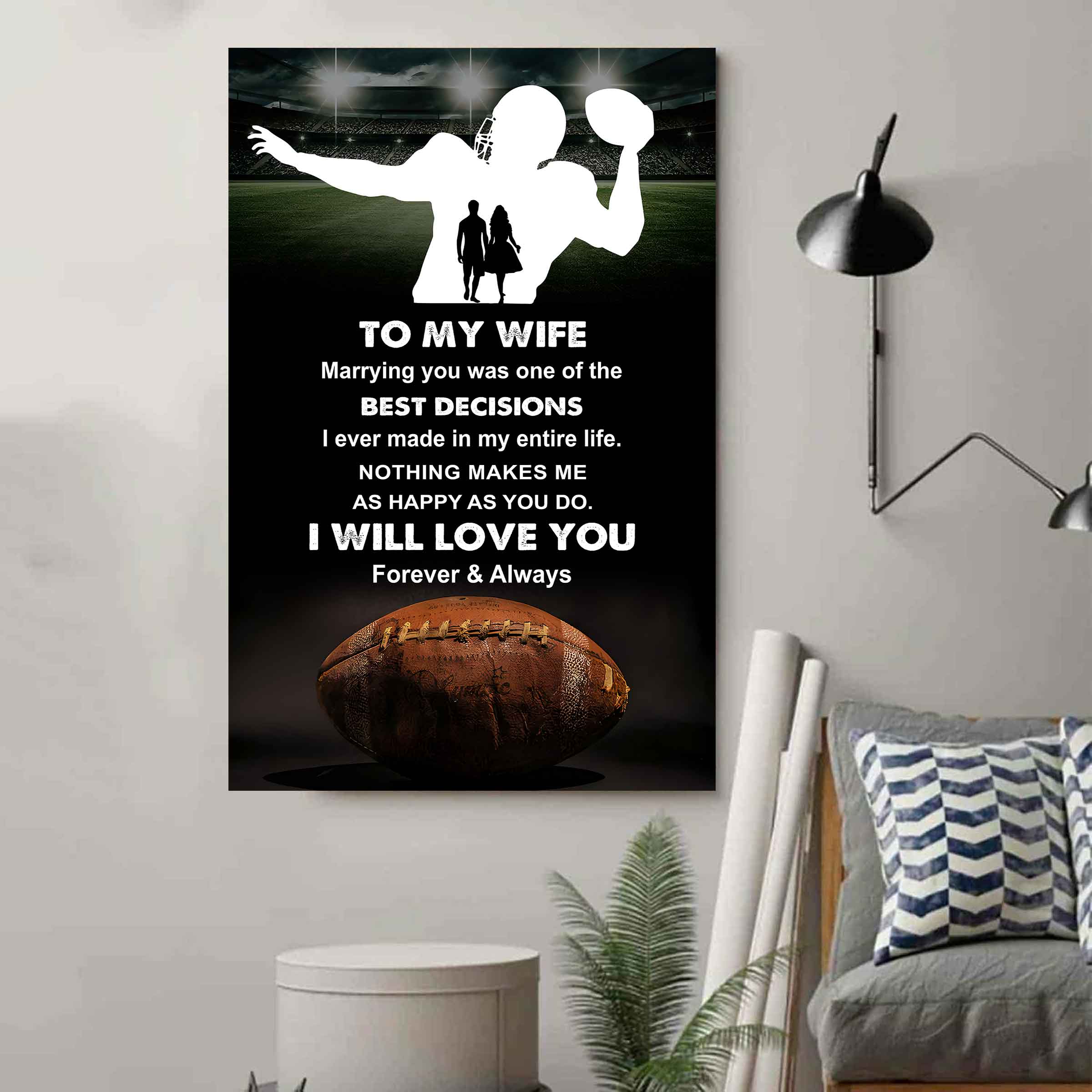Sport Poster Canvas To My Wife Marrying You Was One Of The Best Decision Gift For Your Wife