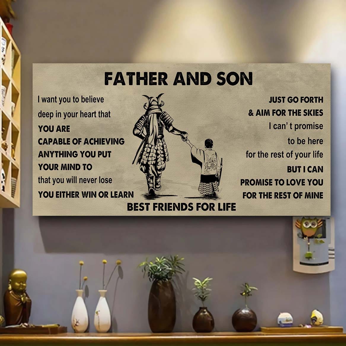 Samurai Father And Son Best Friends For Life - Ver 2 You Will Never Lose Poster Canvas Gift For Son From Father