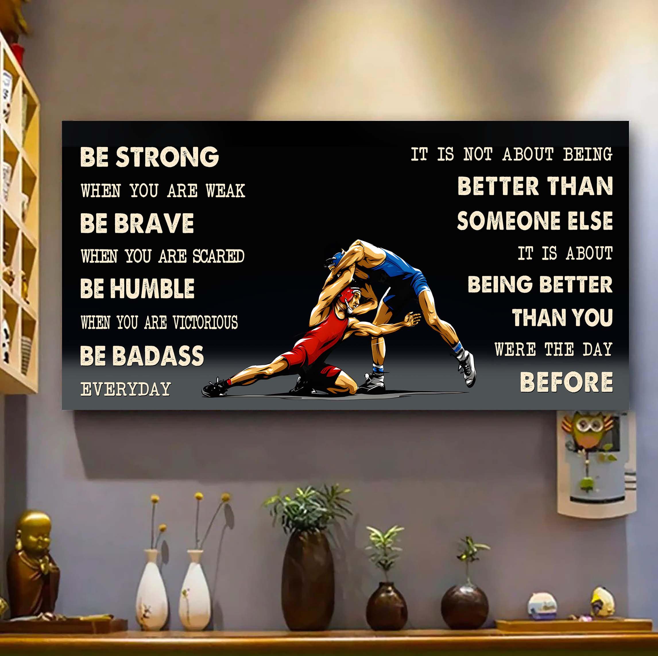 Fitness Poster It Is Not About Being Better Than Someone Else - Be Strong When You Are Weak