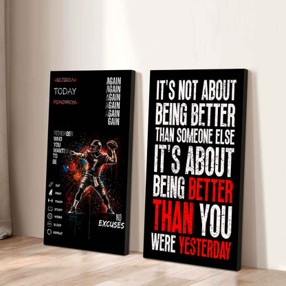 It's About Being Better Than You Were The Day Before Canvas Set Ready To Hang Gift For Your Son Your Friend