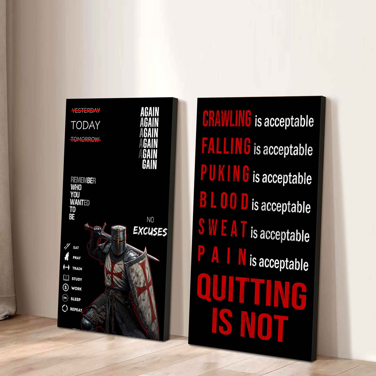 Quiting Is Not Canvas Set Ready To Hang Gift For Your Son Your Friend