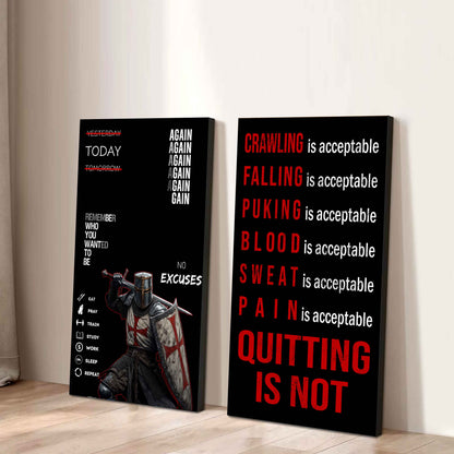 Quiting Is Not Canvas Set Ready To Hang Gift For Your Son Your Friend