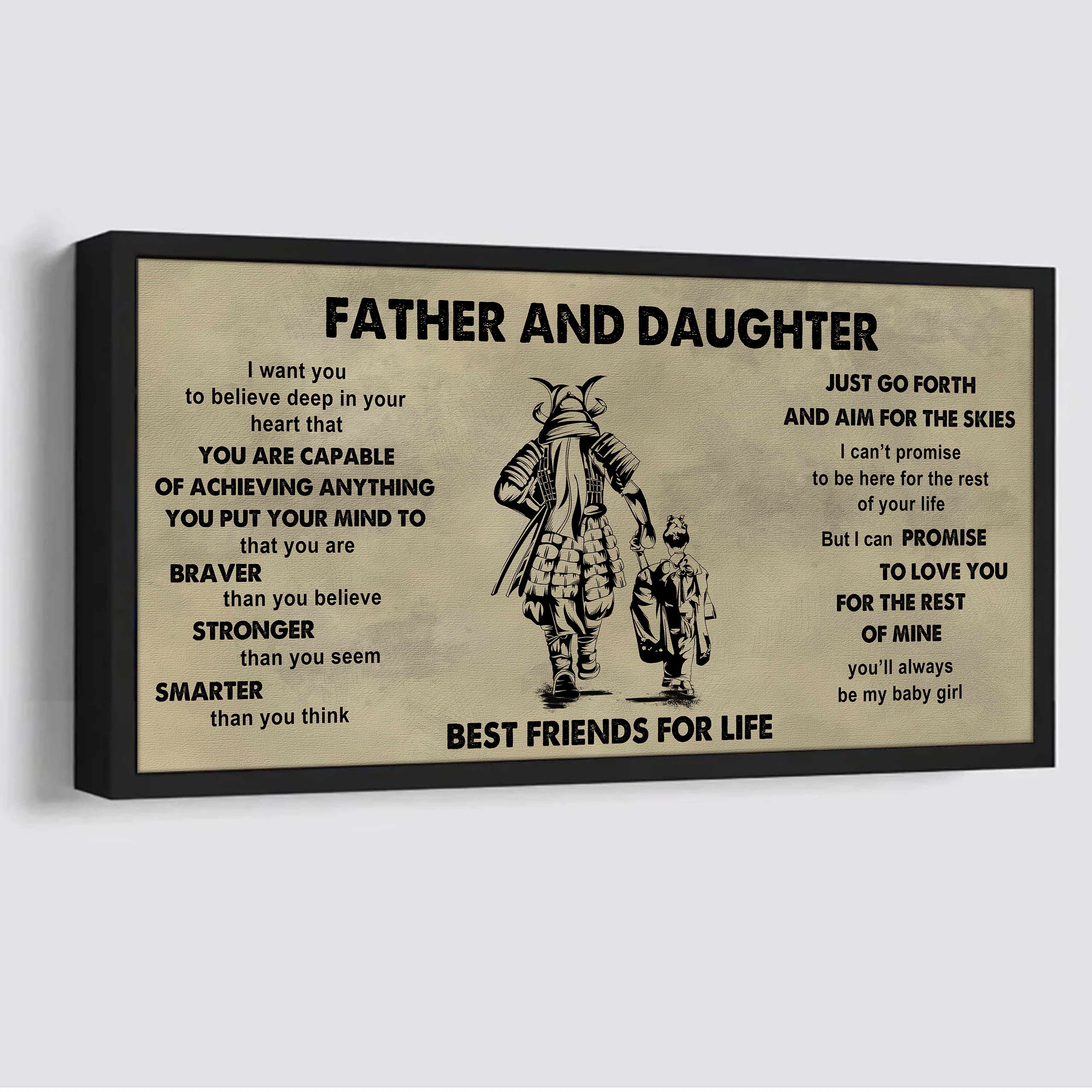 Family Father And Daughter Best Friends For Life  - That You Are Braver Than You Believe Poster Canvas Gift For Daughter From Father