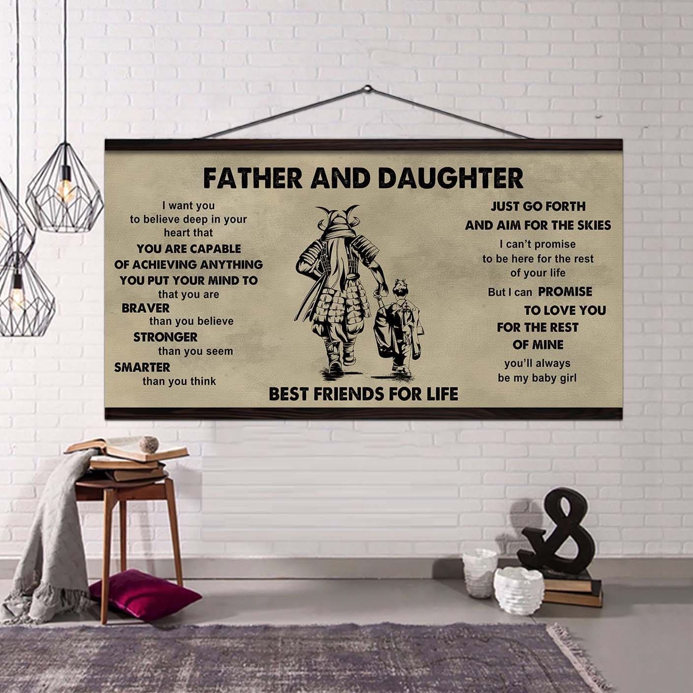 Family Father And Daughter Best Friends For Life  - That You Are Braver Than You Believe Poster Canvas Gift For Daughter From Father